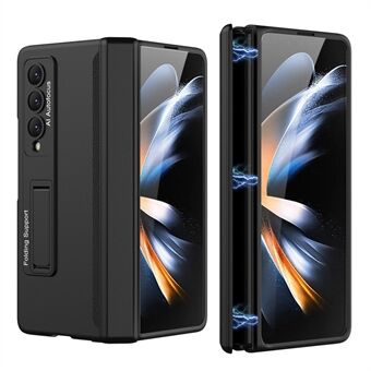 GKK Voor Samsung Galaxy Z Fold4 5G Magnetische Scharnier Kickstand Opvouwbare Telefoon Case Hard PC Cover met Gehard Glas screen Film