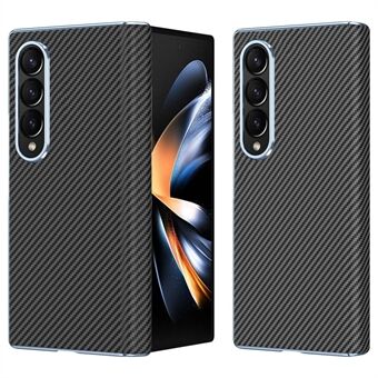 Voor Samsung Galaxy Z Fold4 5G Hoesje, Koolstofvezelstructuur, Leren Hard PC Telefoonhoesje