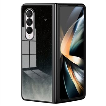 Anti- Scratch telefoonhoes voor Samsung Galaxy Z Fold4 5G, beschermende TPU + gehard glas + pc Starry patroon bedrukte telefoonhoes