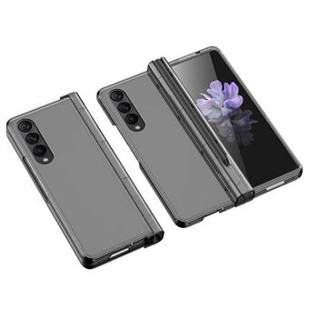 Voor Samsung Galaxy Z Fold4 5G telefoonhoes rubberen oppervlak harde pc-hoes met glazen schermbeschermer / pensleuf