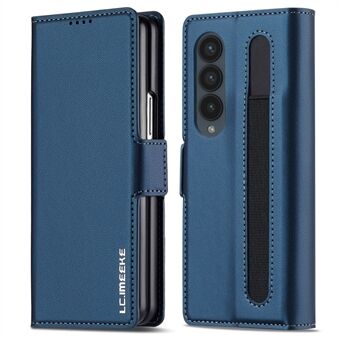 LC.IMEEKE L1 Voor Samsung Galaxy Z Fold4 5G Stand Hoes Textuur PU Leren Portemonnee Telefoonhoesje