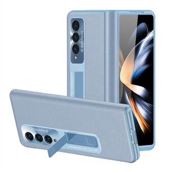 Phantom-serie telefoonhoes voor Samsung Galaxy Z Fold4 5G, PU-leer gecoate pc opvouwbare smartphone beschermhoes standaard