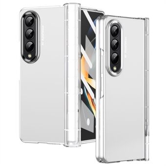 Voor Samsung Galaxy Z Fold4 5G Anti-drop Opvouwbare Telefoon Case Volledige Bescherming Scharnier Harde PC Telefoon Cover met Twee Plating Lens Cirkels