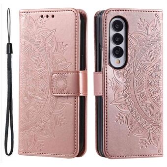 Voor Samsung Galaxy Z Fold4 5G Mandala bloemenpatroon bedrukt portemonnee hoesje PU lederen Stand magnetische flip cover