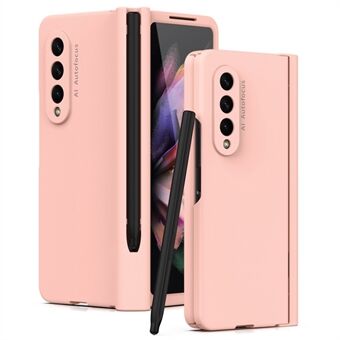 Voor Samsung Galaxy Z Fold4 5G Pen Slot Scharnier Hard PC Cover Precieze Uitsparing Lens Bescherming Telefoon Case met Stylus Pen/Gehard Glas Film