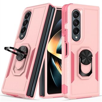 Voor Samsung Galaxy Z Fold4 5G metalen Ring standaard beschermende telefoonhoes pc + TPU anti-drop case