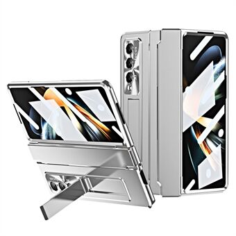 Voor Samsung Galaxy Z Fold4 5G opvouwbare telefoonhoes standaard ontwerp pc-hoes met lensfilm en schermfilm