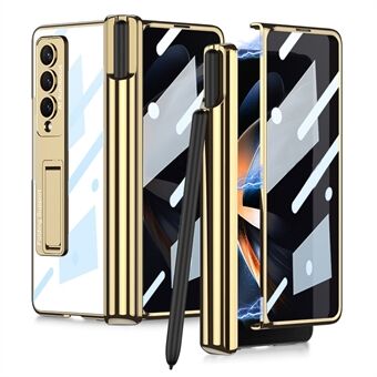 GKK Anti- Spy Slim Case voor Samsung Galaxy Z Fold4 5G Hard PC Kickstand Telefoonhoes met Front Screen Protector