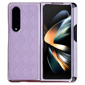 Voor Samsung Galaxy Z Fold4 5G Rhombus Pattern Phone Case PU-leer + pc-beschermhoes met styluspen