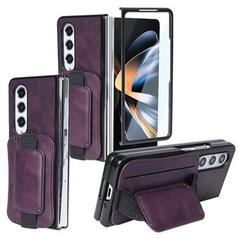 Voor Samsung Galaxy Z Fold4 5G hoesje PU leer+PC kaartsleuf kickstand telefoonhoesje