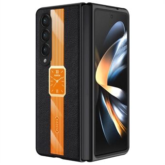 KADEM Voor Samsung Galaxy Z Fold4 5G Horloge Patroon Acryl+TPU+PU Telefoonhoes