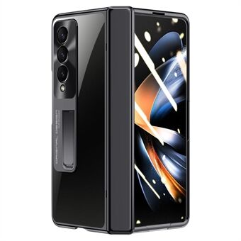 Voor Samsung Galaxy Z Fold4 5G Kickstand Case Elektroplating Telefoonhoesje met Privacy Schermbeveiliging