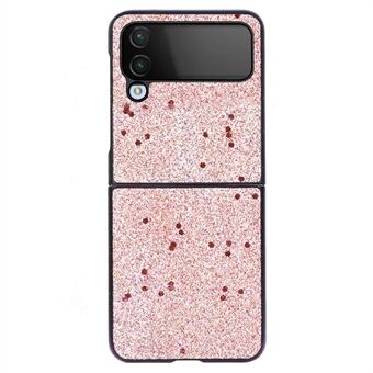 Voor Samsung Galaxy Z Flip4 5G Glitter Skin Beschermhoes PU Leer Gecoat PC Antislip Schokbestendig Beschermend Telefoonhoesje