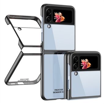 Voor Samsung Galaxy Z Flip4 5G Transparant PC Precieze uitsparing Galvaniseren Telefoonhoes Scratch Cover