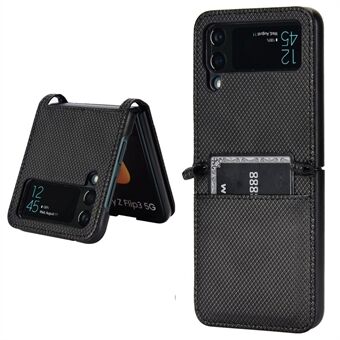 Voor Samsung Galaxy Z Flip4 5G Schokbestendig telefoonhoesje Diamanttextuur PU-leer + TPU-hoes met Stand