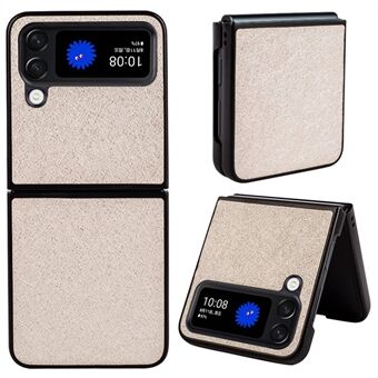 Voor Samsung Galaxy Z Flip4 5G Flash Powder Phone Case PU Leather Coated Hard PC Hybrid Shockproof Protection Cover