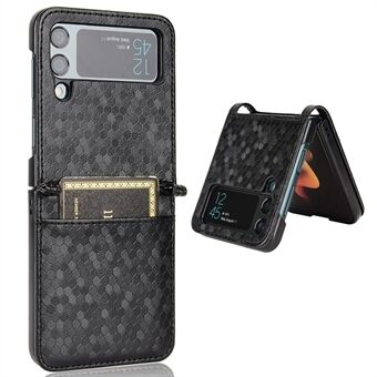 Voor Samsung Galaxy Z Flip4 5G bedrukt stippatroon PU-leer Drop-proof Case Flip Phone Cover met kaartsleuf