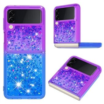 YB Quicksand Series-3 voor Samsung Galaxy Z Flip4 5G Zachte TPU Back Cover Gradiënt Drijfzand Vloeistof Stromende Sparkle Shell