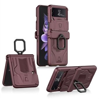 GKK Voor Samsung Galaxy Z Flip4 5G Anti-drop Magnetische Scharnier Telefoon Case Slide Camera Bescherming Hard PC Folding Back Cover Kickstand