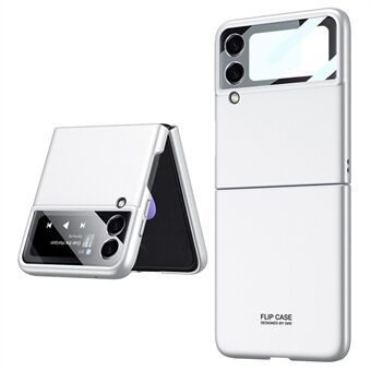 GKK Voor Samsung Galaxy Z Flip4 5G Ultra Slim Hard PC Telefoon Case met Precieze Uitsparing Klein Scherm Gehard Glas Protector