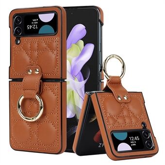 ZD 015 Classic Stitched Shockproof Case voor Samsung Galaxy Z Flip4 5G PU Leather Hard PC Phone Cover met Gesp