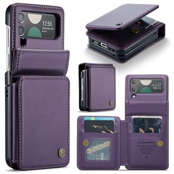 CASEME C22-serie voor Samsung Galaxy Z Flip4 5G Hoes Litchi Textuur Glanzende Kaartsleuf Telefoonhoesje Cover