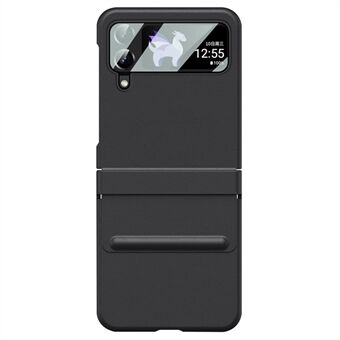 Voor Samsung Galaxy Z Flip3 5G / Z Flip4 5G Hoesje met Hinge Bescherming Leer+PC Cover met Raamfolie