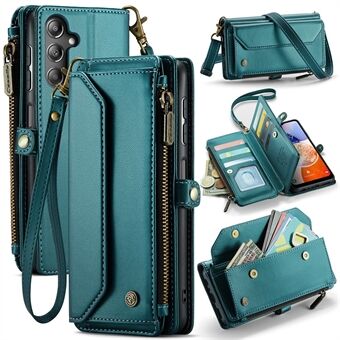 CASEME C36-serie voor Samsung Galaxy A14 4G / 5G Hoesje Lederen Crossbody Telefoonhoesje Ritsportemonnee