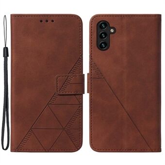 YB Imprinting Series-1 Voor Samsung Galaxy A14 5G Zakelijk Bedrukte Lijnen PU Lederen Schokbestendige Cover Telefoon Stand Portemonnee Case