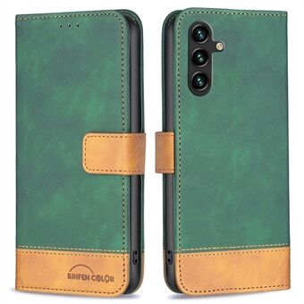 BINFEN COLOR BF Leather Series-7 voor Samsung Galaxy A14 5G Stijl 11 Flip Stand Wallet Case Skin Touch Matte PU Leer Kleur Splitsen Mobiele Telefoon Beschermhoes