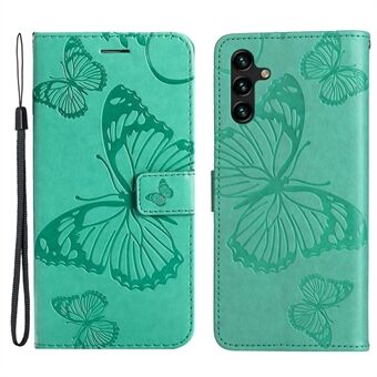 KT Imprinting Flower Series-2 voor Samsung Galaxy A14 5G Anti- Scratch PU lederen telefoonhoes Bedrukt vlinderpatroon Magnetische sluiting Stand portemonnee hoesje