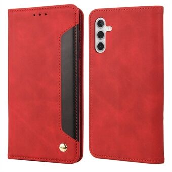 Voor Samsung Galaxy A14 5G Kleur Splicing Skin-touch PU-leer Valbestendig hoesje Magnetische auto-geabsorbeerde Stand Portemonneehoes