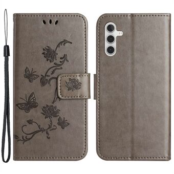 Voor Samsung Galaxy A14 5G / A14 4G Volledige bescherming Vlinderbloem Bedrukt telefoonhoesje PU-leer + TPU Anti- Scratch Flip Wallet Stand Cover