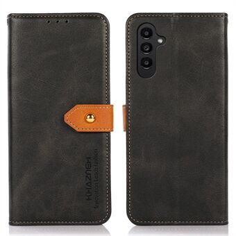 KHAZNEH Voor Samsung Galaxy A14 5G / A14 4G Koeienhuidtextuur Mobiele telefoonhoes PU-leer Magnetische gouden gesp Valbestendig telefoonhoesje met Stand portemonnee