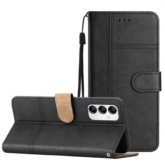 Voor Samsung Galaxy A14 5G Koeienhuid Textuur Zakelijke Stijl PU Lederen Flip Cover Portemonnee Stand Anti-collision Telefoon case