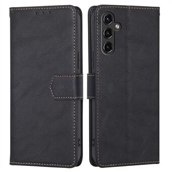 Stand Wallet-hoesje voor Samsung Galaxy A14 5G, PU-leer met koeienhuidtextuur + TPU RFID-blokkerende magnetische sluiting Beschermhoes