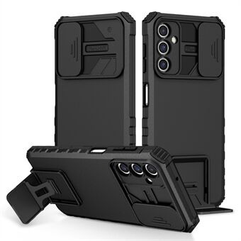 Voor Samsung Galaxy A14 5G Slide Camerabescherming PC + TPU Telefoonhoesje Verstelbare standaard Anti-drop Cover