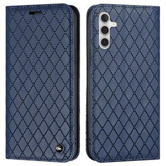 Voor Samsung Galaxy A14 5G Litchi Textuur PU Leer RFID Blokkeren Telefoon Stand Cover Rhombus Embossing Mobiele Telefoon Portemonnee Case