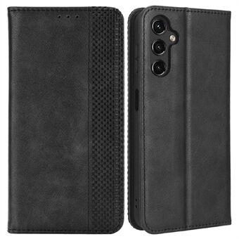 Voor Samsung Galaxy A14 5G Retro Textuur Bedrukt Patroon Telefoonhoesje PU-leer Magnetisch Auto-geabsorbeerd Cover met Stand portemonnee