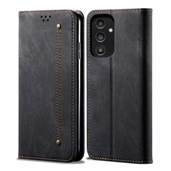 Voor Samsung Galaxy A14 5G Jeans Doek Textuur PU Leer Magnetisch Auto-geabsorbeerd Telefoonhoesje Portemonnee Stand Cover