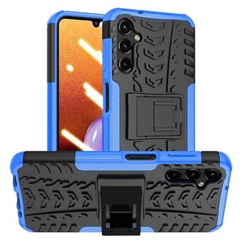 Kickstand telefoonhoesje voor Samsung Galaxy A14 5G / A14 4G, Cool Tire-patroon Schokbestendige PC + TPU 2-in-1 hybride hoes