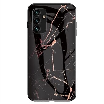 Voor Samsung Galaxy A14 5G Marmeren Patroon Afdrukken Telefoonhoesje Gehard Glas + PC + TPU Schokbestendige Cover