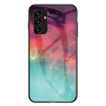 Voor Samsung Galaxy A14 5G Starry Patroon Afdrukken Gehard Glas Telefoon Case Anti Scratch Hard PC + Zachte TPU Back Cover