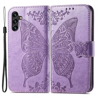 Voor Samsung Galaxy A14 5G / A14 4G Anti-val bedrukt vlinderpatroon telefoonhoesje PU leer + TPU telefoon flip portemonnee cover Stand met riem