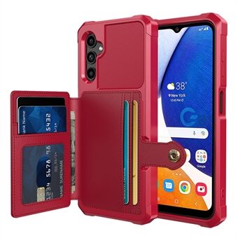 ZM03 voor Samsung Galaxy A14 5G / A14 4G Valbescherming PU-leer gecoat TPU-hoesje Kaarthouder Standaard Telefoonhoes met magnetische metalen plaat