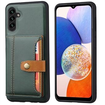 Voor Samsung Galaxy A14 5G Kalf Textuur Telefoonhoesje Kaartsleuven Kickstand PU-leer Gecoat TPU Goed beschermde beschermende achterkant