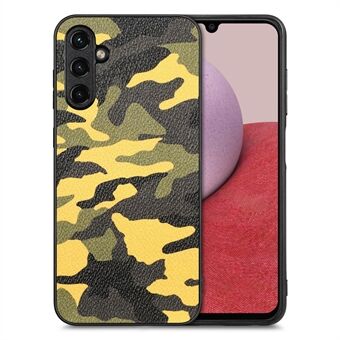 Voor Samsung Galaxy A14 5G / A14 4G Slanke telefoonhoes Camouflagepatroon Leer gecoat PC + TPU Mobiele telefoonhoes