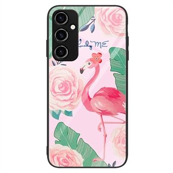 Voor Samsung Galaxy A14 5G Anti-drop telefoonhoesje van gehard glas + PC + TPU-telefoonhoes met patroonafdruk