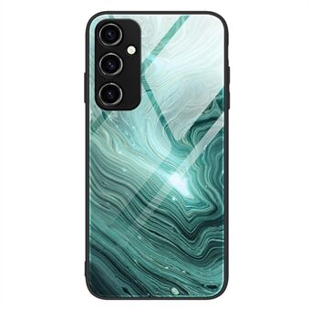 Voor Samsung Galaxy A14 5G Marmeren Patroon Telefoonhoesje Gehard Glas + PC + TPU Anti-drop Telefoonhoesje