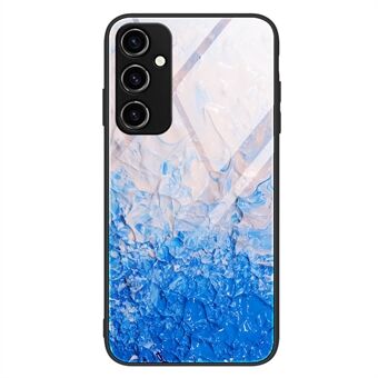 Voor Samsung Galaxy A14 5G Marmeren Patroon Telefoonhoesje Gehard Glas + PC + TPU Anti-drop Telefoonhoesje